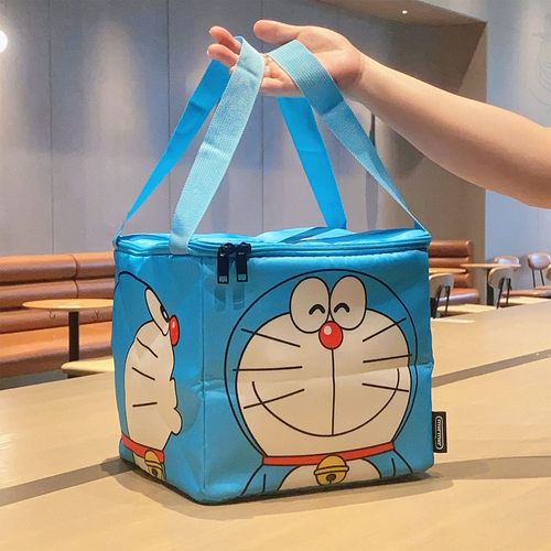 日系卡通蓝胖子可爱保温野餐包