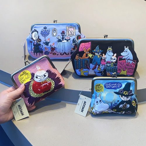 日系卡通刺绣帆布口金包可爱