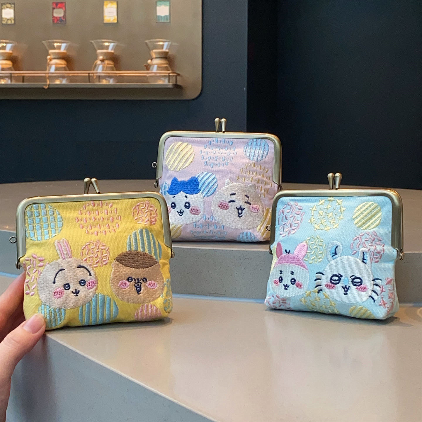 日系chiikawa刺绣口金包