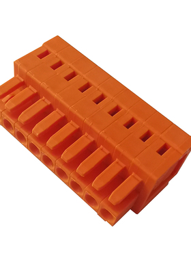 德国现货孔型9极连接器734-209阻燃9p橙色间距3.81mm接线端子插头