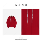 刺绣红色新年连帽卫衣 BRAID｜衣长58 26年早春新款 5210A