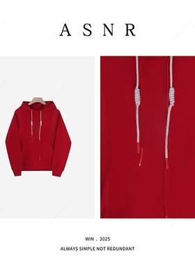 BRAID｜衣长58 26年早春新款 刺绣红色新年连帽卫衣 5210A