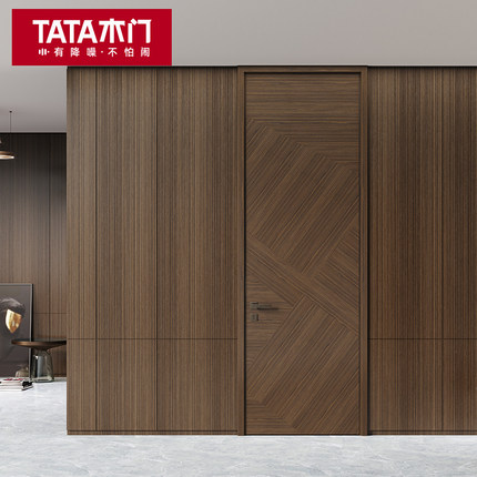 TATA木门折叠门谷仓隔断实木门房门套装隐形门室内门卧室门PH008