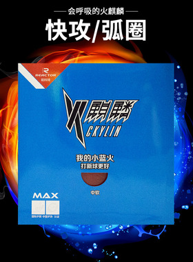 正品锐科特火麒麟小蓝火套胶乒乓球拍胶皮蓝海绵蛋糕海绵反手反胶