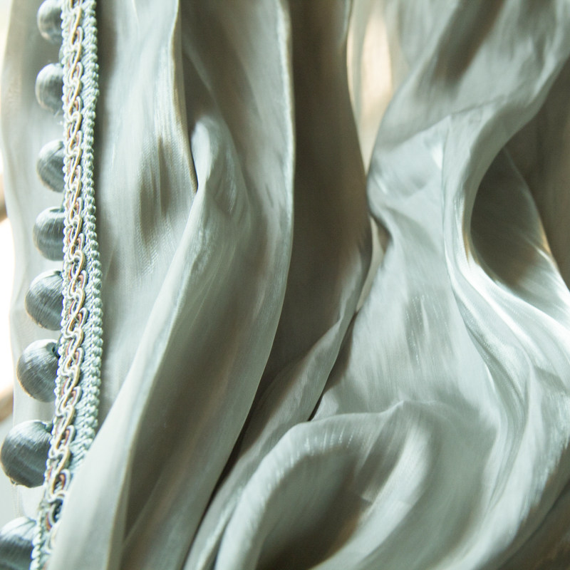 【清风湖面】点睛中式欧式复古仿真丝滑缎面垂坠日系现代清新窗纱,居家布艺,定制窗帘,淘宝优惠券,粉丝福利购,淘宝优惠卷