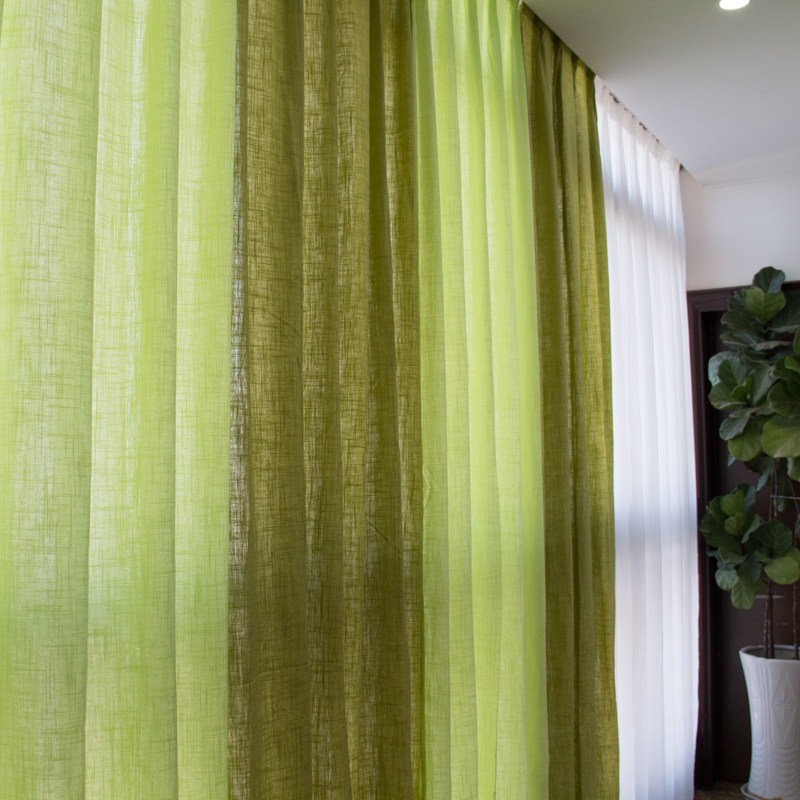 【烟柳】美式乡村新中式复古纯色拼色半遮光棉麻客厅卧室窗帘窗纱,居家布艺,定制窗帘,淘宝优惠券,粉丝福利购,淘宝优惠卷