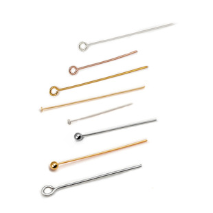 DIY吊坠配件球头圆头针串珠S925纯银平头T字型针手工制作耳环材料