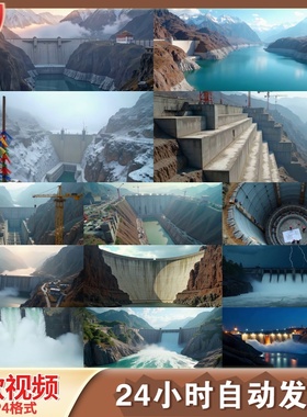 高清高原西藏超级水电站建设雅鲁藏布江大峡谷水力发电视频素材