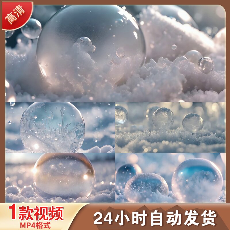 雪花冰融冬季寒冷特写初霜节气暴风树LED舞台背景视频剪辑素材