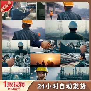 高清各行各业工人工作合集工地工厂机加工布业纺织机床机视频素材
