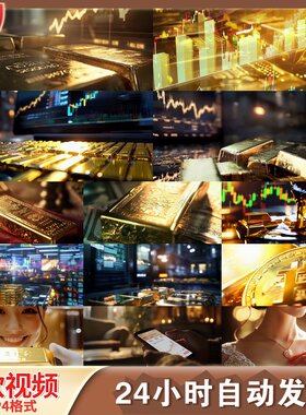 高清4K高帧率黄金投资素材金币交易所金条贵金属金价波动视频素材