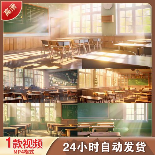 教室回忆课桌黑板师节开学季青春校园LED舞台背景视频剪辑素材