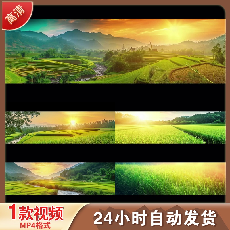 粮心何金超宽屏家乡田野稻谷丰收秋农LED舞台背景视频剪辑素材