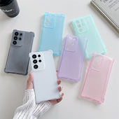 适用于三星S24Ultra手机壳磨砂透明S25 S23 S22软壳四角气囊防摔全包保护套