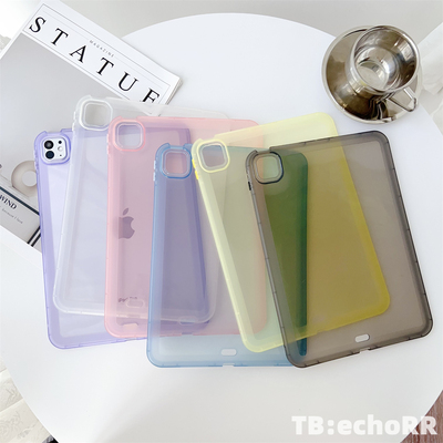 适用于iPadPro2024平板保护套 11寸 透明 糖果色 ins风 iPad10代 10.9寸 Air 6 5 4 软 9 8 7 防摔 Mini6