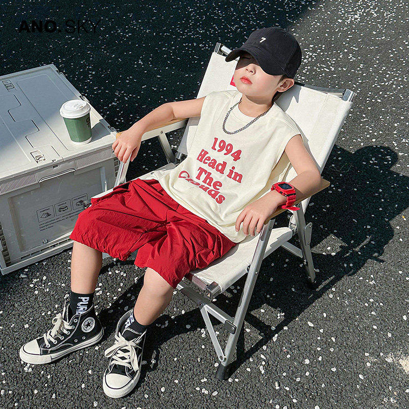 韩国AS品牌正品儿童夏装无袖男童宽松纯棉背心坎肩夏季2026新款潮