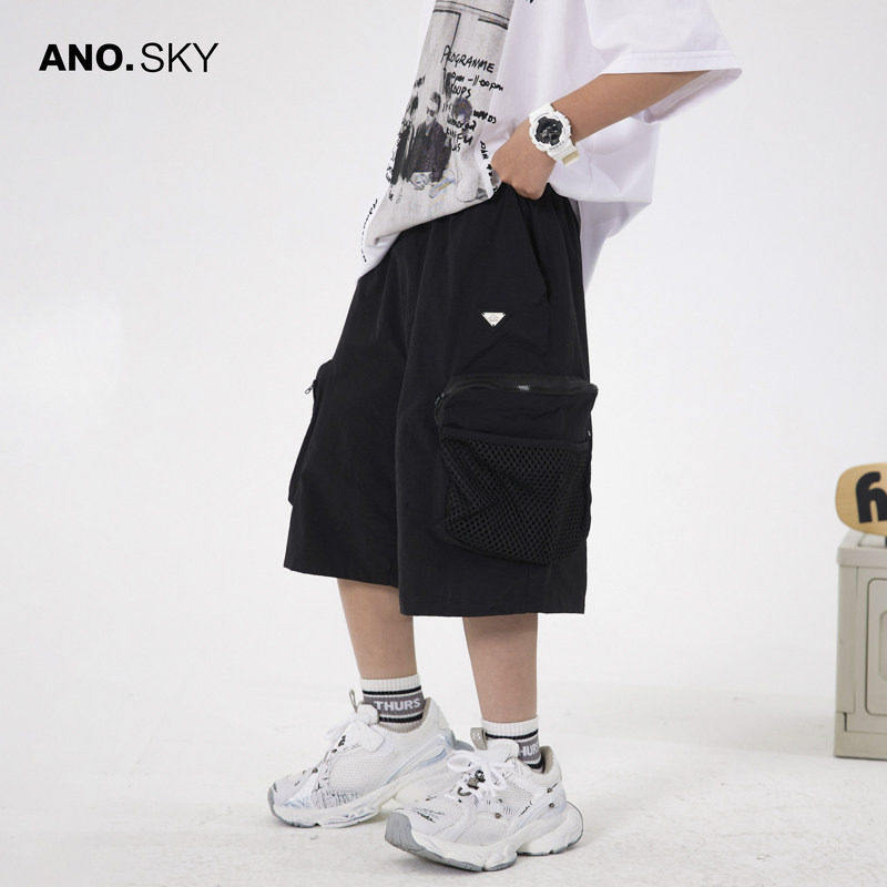 anothersky 男童夏季直筒运动五分工装短裤2026新款儿童薄款裤子