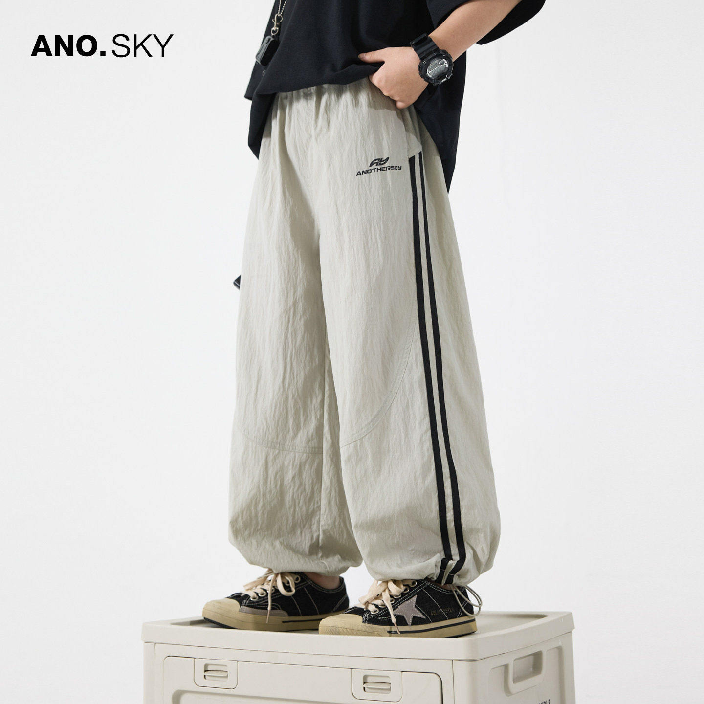 anothersky男童夏季户外运动薄款防蚊裤2026新款儿童直筒宽松裤子