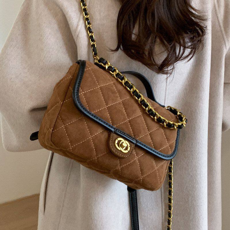 小菱格2026包秋冬季手提双肩复古绣线小包包女式新款后背书包迷你