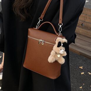 新款女式精致双肩包通勤包2026百搭书包复古高级感秋冬季后背手提