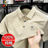 男士 宽松潮流体恤上衣翻领纯棉POLO衫 短袖 新款 T恤夏季 稻草人正品