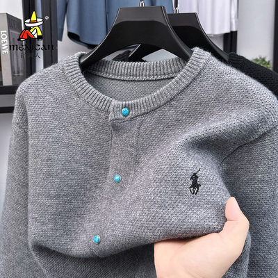 稻草人高级感商务休闲开衫毛衣男百搭外穿针织衫男装春秋季外套J