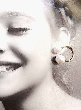 日韩风镀金不对称夸张珍珠戒指