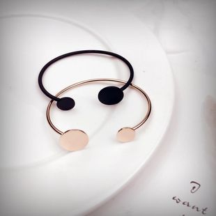 不对称大小圆金属女式 简约手环 学生细手镯简洁日系韩版