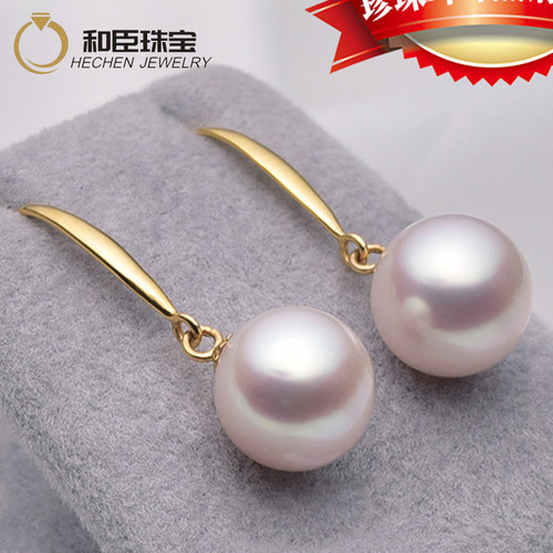 925纯银包金天然南洋耳坠送女友