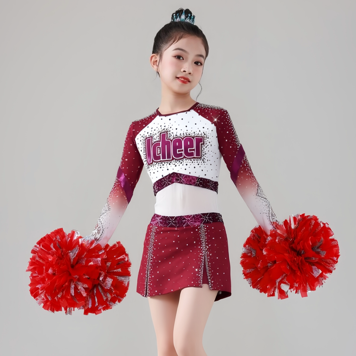 儿童花球啦啦操比赛演出服装校园啦啦队表演服装团体拉拉操训练服