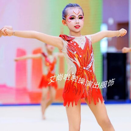 女童啦啦操服艺术体操服啦啦操演出服儿童艺考舞台表演花式技巧服