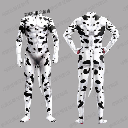 来图定制紧身衣兽装风格Furry演出服3D热升华狗狗奶牛图案连体衣