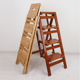 实木梯凳家用折叠梯子楠竹多功能加厚梯椅两用室内登高四步台阶梯