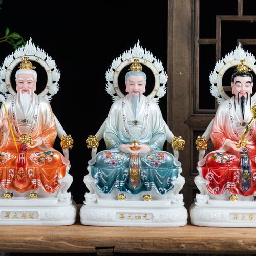 三清神像太上老君元始天尊供奉灵宝汉白玉道德祖师爷道祖师像三清