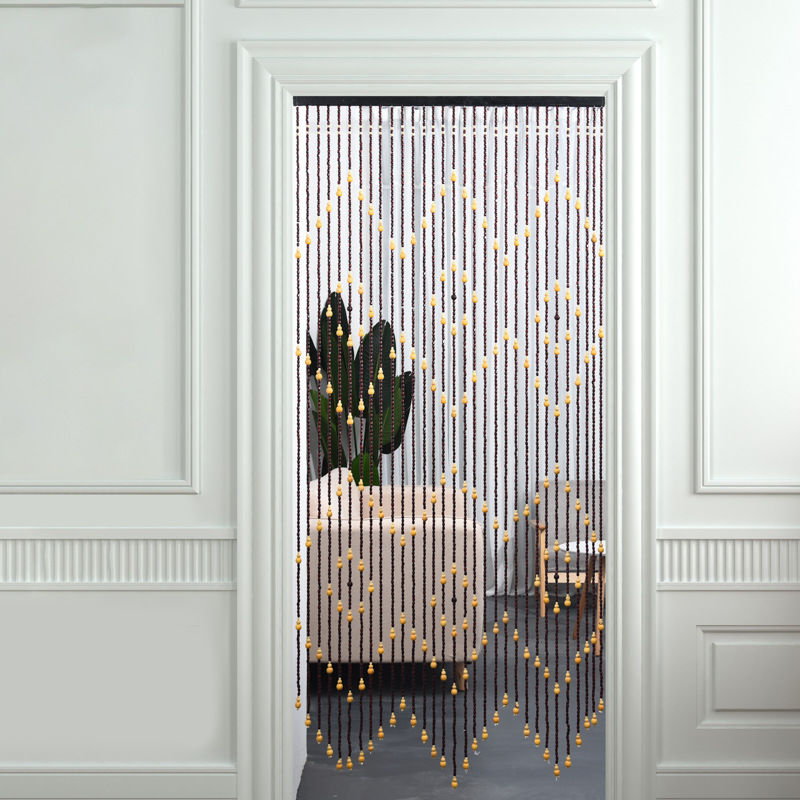 隔断新款帘实木门帘成品家用入户门卧室卫生间厕所家用挂帘珠帘