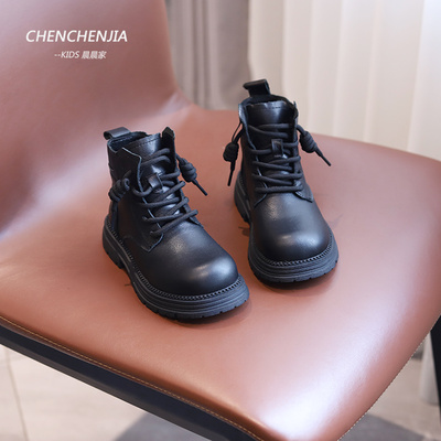 马丁靴儿童秋冬季英伦风牛皮童鞋