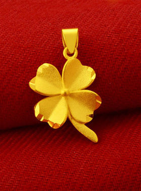 越南沙金吊坠非久不掉色项链女2023年新品古法黄铜镀金饰结婚饰品