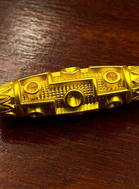 仿藏式九眼天珠合金天珠吊坠民族风吉祥平安金银色天珠项链毛衣链