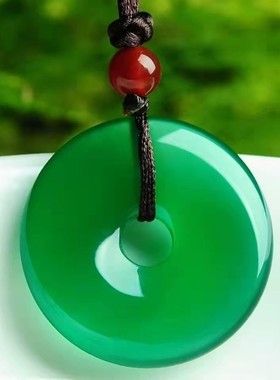 天然冰种绿玉髓平安扣挂坠玉石玛瑙男女款保平安吊坠怀古玉佩饰品