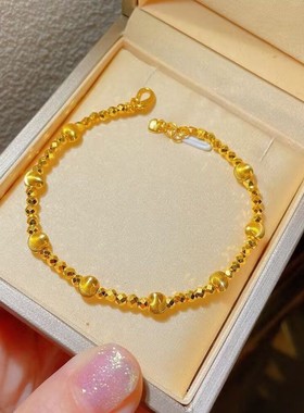 黄金色猫眼蹦迪珠手链小众原创设计轻奢ins时尚精致百搭送女友