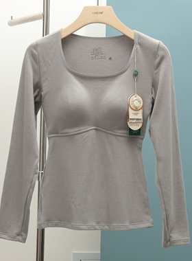 香月明美保暖内衣女秋冬带胸垫蚕丝乳胶杯磨毛修身打底内衣65821