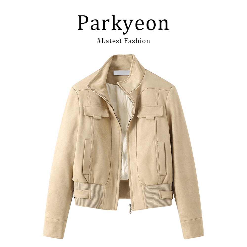 parkyeon美式复古立领百搭短款外套女冬季棉服内胆保暖夹克上衣