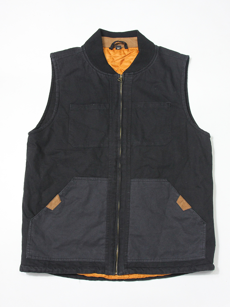 帆布工装棉马甲外贸重磅美式坎肩