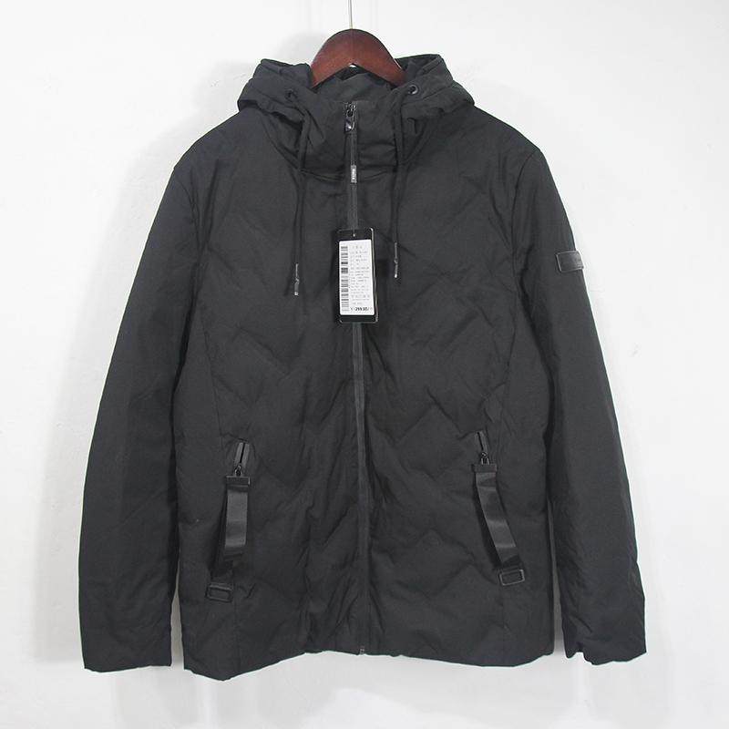 冬季男子90%白鸭绒羽绒服连帽保暖青年简约时尚款百搭棉衣