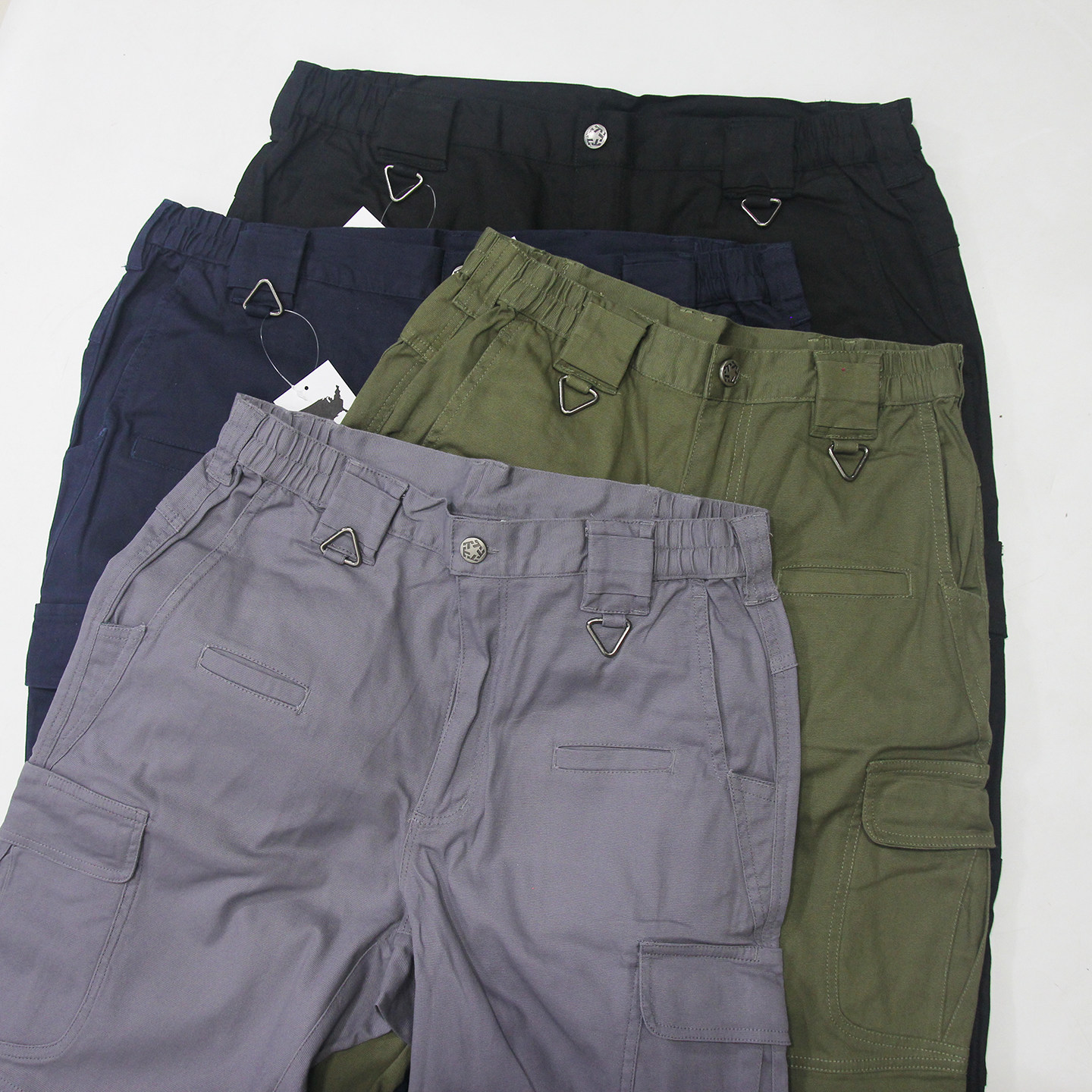 美国单帆布多口袋工装裤~外贸春秋男子纯棉粗布耐磨弹力直筒长裤