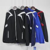 夹克 帽衫 外贸欧美单春夏款 运动外套连帽轻薄夜间反光跑步健身修身