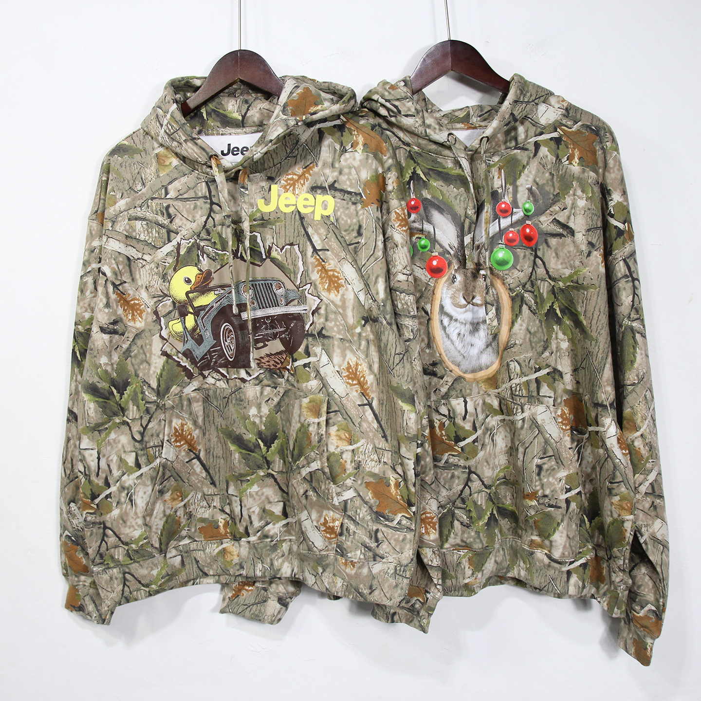 欧美单连帽卫衣仿生印花户外帽衫