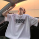 t恤男士 潮流宽松休闲半袖 夏季 美式 体恤上衣 2025新款 白色纯棉短袖