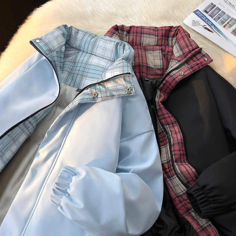 新款 日系轻薄羽绒服男女冬季年加厚休闲保暖立领外套运动宽松型