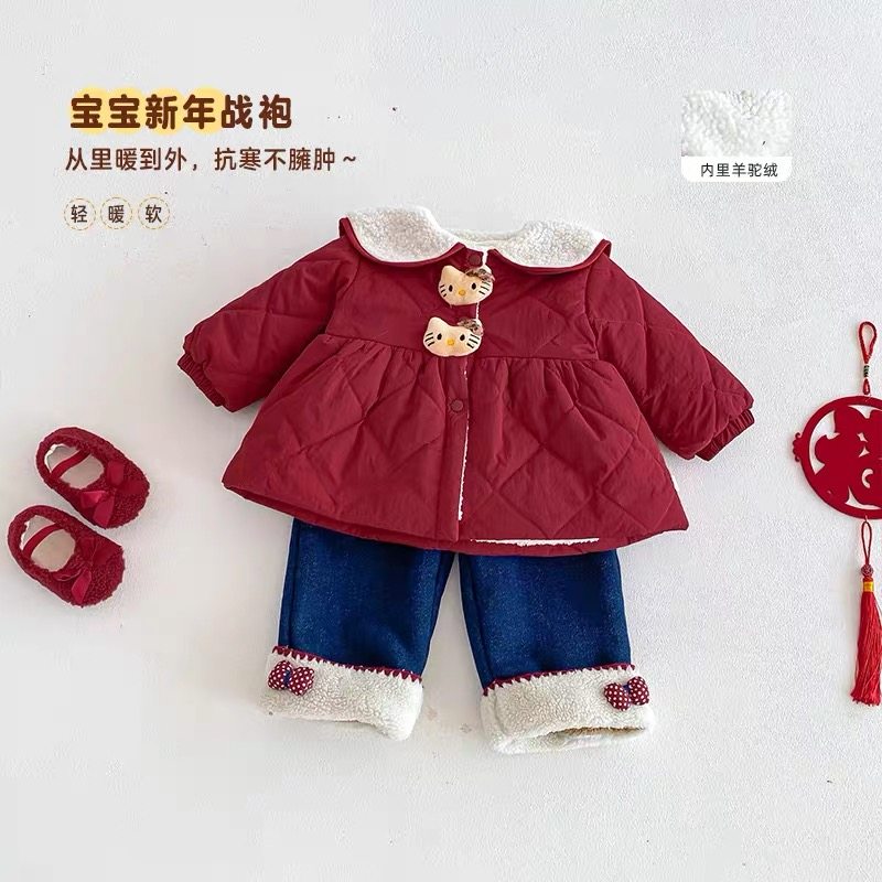 Boyo秋冬年款-女童冬装棉袄外套公主儿童凯蒂猫棉服宝宝冬季棉服